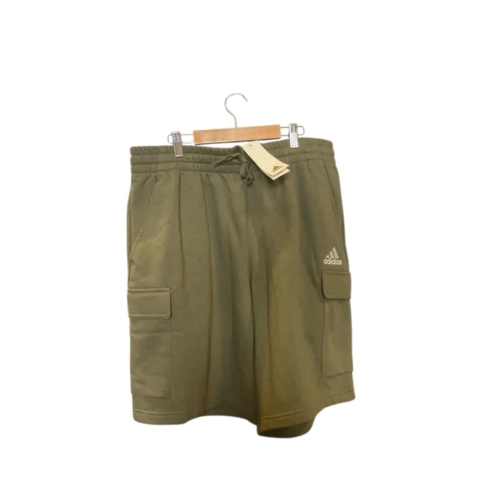 Adidas Olive Green Cargo Winter Fuzzy Shorts NWT